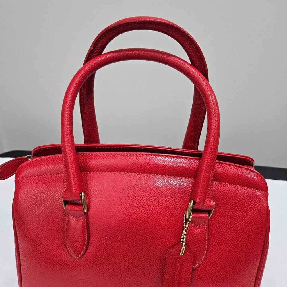 Vintage Coach Madison Sutton Satchel Crossbody Bag 4410 Scarlet Red Italy - Picture 3 of 16